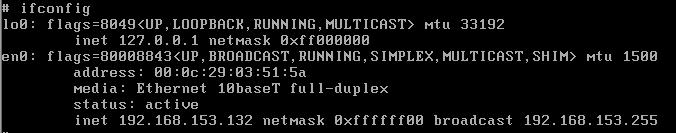 Output from ifconfig