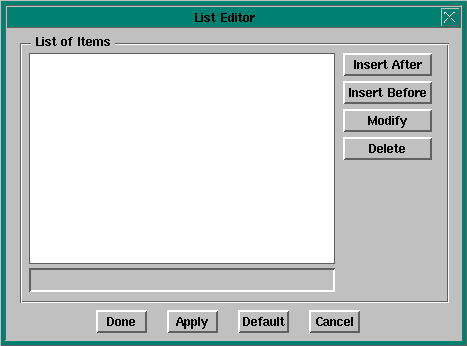 List editor