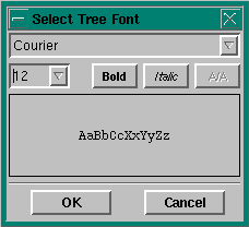 Select font dialog