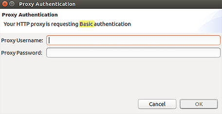 Screenshot of Proxy Authentication dialog